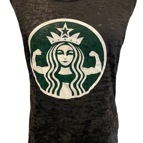 Starbucks Inspired Burnout Racerback Workout Running Tank Size XL - Picture 2 of 6